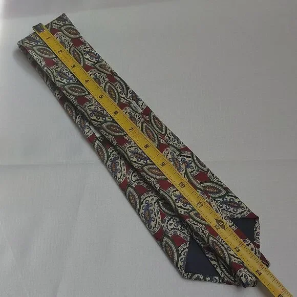 Vintage Meeting Street Multicolor Paisley Print Silk Necktie Men's Tie - Picture 6 of 6